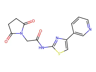 2-(2,5-dioxopyrrolidin-1-yl)-N-(4-(pyridin-3-yl)thiazol-2-yl)acetamide structure