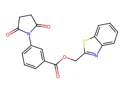Benzo[d]thiazol-2-ylmethyl 3-(2,5-dioxopyrrolidin-1-yl)benzoate structure