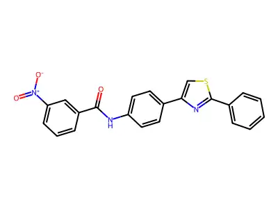 3-nitro-N-[4-(2-phenyl-1,3-thiazol-4-yl)phenyl]benzamide structure
