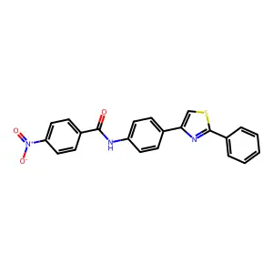 4-nitro-N-[4-(2-phenyl-1,3-thiazol-4-yl)phenyl]benzamide structure