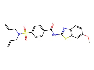 4-(N,N-diallylsulfamoyl)-N-(6-methoxybenzo[d]thiazol-2-yl)benzamide structure