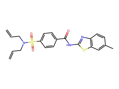4-(N,N-diallylsulfamoyl)-N-(6-methylbenzo[d]thiazol-2-yl)benzamide structure