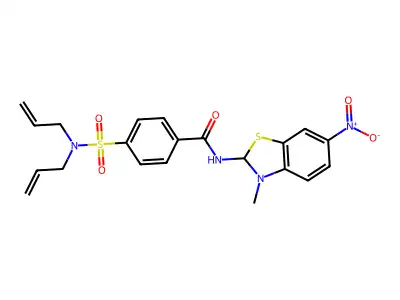 4-(N,N-diallylsulfamoyl)-N-(3-methyl-6-nitro-2,3-dihydrobenzo[d]thiazol-2-yl)benzamide structure