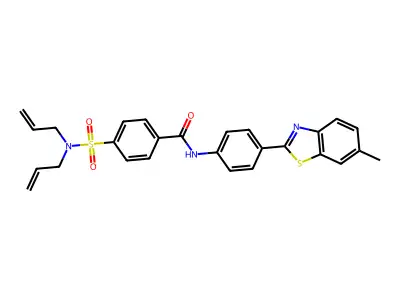 4-(N,N-diallylsulfamoyl)-N-(4-(6-methylbenzo[d]thiazol-2-yl)phenyl)benzamide structure