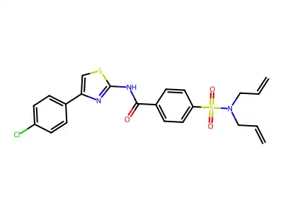 N-(4-(4-chlorophenyl)thiazol-2-yl)-4-(N,N-diallylsulfamoyl)benzamide structure