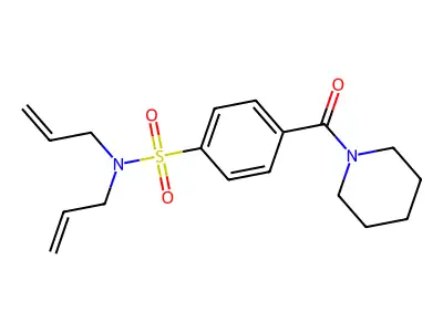 N,N-diallyl-4-(piperidine-1-carbonyl)benzenesulfonamide structure