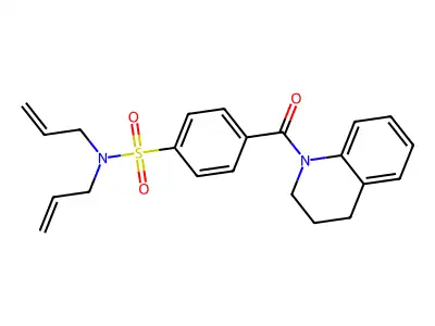 4-(3,4-dihydro-2H-quinoline-1-carbonyl)-N,N-bis(prop-2-enyl)benzenesulfonamide structure