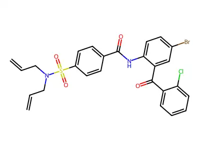 N-(4-bromo-2-(2-chlorobenzoyl)phenyl)-4-(N,N-diallylsulfamoyl)benzamide structure