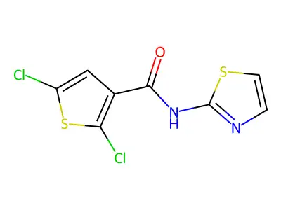 2,5-dichloro-N-(1,3-thiazol-2-yl)thiophene-3-carboxamide structure