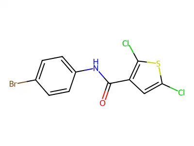 N-(4-bromophenyl)-2,5-dichlorothiophene-3-carboxamide structure