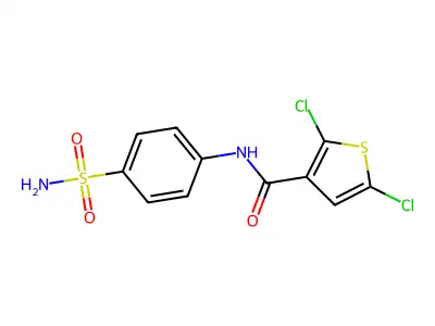 2,5-dichloro-N-(4-sulfamoylphenyl)thiophene-3-carboxamide structure