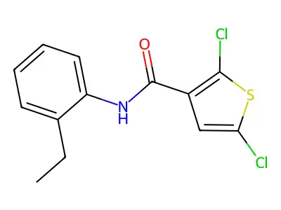 2,5-dichloro-N-(2-ethylphenyl)thiophene-3-carboxamide structure