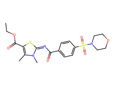 ethyl 3,4-dimethyl-2-(4-morpholin-4-ylsulfonylbenzoyl)imino-1,3-thiazole-5-carboxylate structure