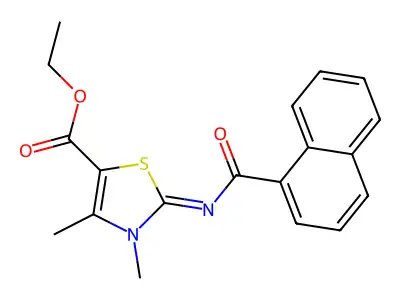 Ethyl 3,4-dimethyl-2-(naphthalene-1-carbonylimino)-1,3-thiazole-5-carboxylate structure