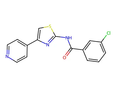 3-chloro-N-(4-(pyridin-4-yl)thiazol-2-yl)benzamide structure