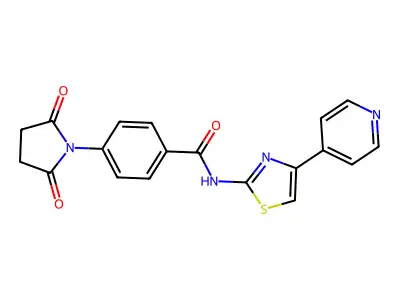 4-(2,5-dioxopyrrolidin-1-yl)-N-(4-(pyridin-4-yl)thiazol-2-yl)benzamide structure