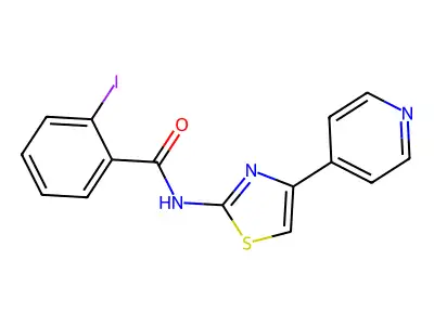 2-iodo-N-(4-pyridin-4-yl-1,3-thiazol-2-yl)benzamide structure