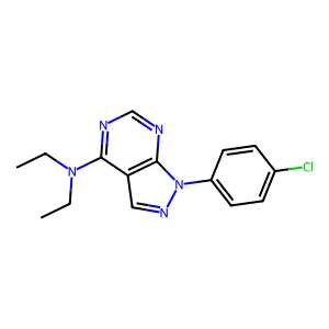 1-(4-chlorophenyl)-N,N-diethyl-1H-pyrazolo[3,4-d]pyrimidin-4-amine structure