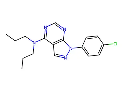 1-(4-chlorophenyl)-N,N-dipropylpyrazolo[3,4-d]pyrimidin-4-amine structure