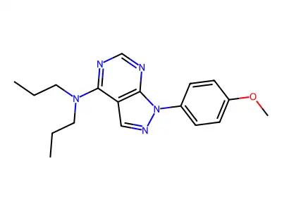 1-(4-methoxyphenyl)-N,N-dipropyl-4-pyrazolo[3,4-d]pyrimidinamine structure