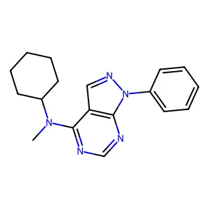 N-cyclohexyl-N-methyl-1-phenyl-1H-pyrazolo[3,4-d]pyrimidin-4-amine structure