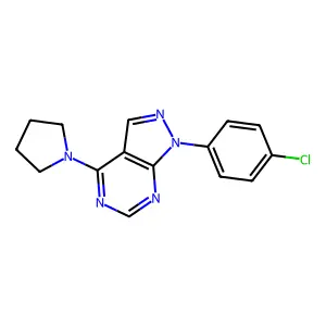 1-(4-Chlorophenyl)-4-pyrrolidin-1-ylpyrazolo[3,4-d]pyrimidine structure