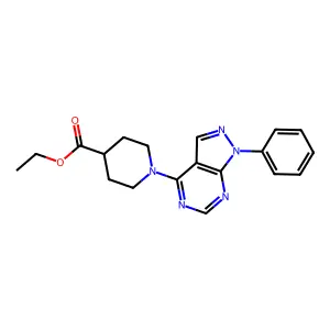 ethyl 1-(1-phenyl-1H-pyrazolo[3,4-d]pyrimidin-4-yl)piperidine-4-carboxylate structure