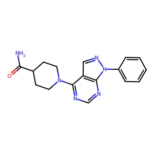 1-(1-Phenylpyrazolo[3,4-d]pyrimidin-4-yl)piperidine-4-carboxamide structure