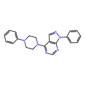 1-phenyl-4-(4-phenylpiperazin-1-yl)-1H-pyrazolo[3,4-d]pyrimidine structure