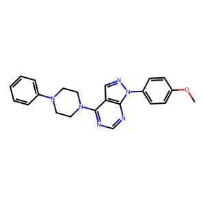 1-(4-methoxyphenyl)-4-(4-phenylpiperazin-1-yl)-1H-pyrazolo[3,4-d]pyrimidine structure