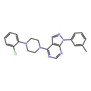 4-[4-(2-Chlorophenyl)piperazin-1-yl]-1-(3-methylphenyl)pyrazolo[3,4-d]pyrimidine structure