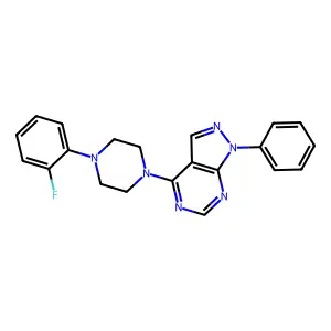 4-[4-(2-Fluorophenyl)piperazin-1-yl]-1-phenylpyrazolo[3,4-d]pyrimidine structure