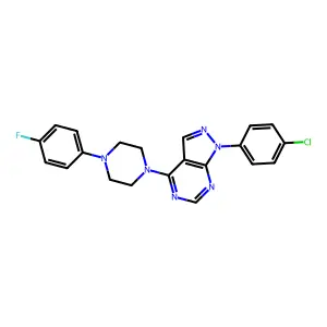 1-(4-Chlorophenyl)-4-[4-(4-fluorophenyl)piperazin-1-yl]pyrazolo[3,4-d]pyrimidine structure