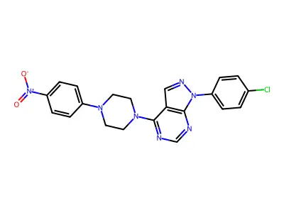 1-(4-Chlorophenyl)-4-[4-(4-nitrophenyl)piperazin-1-yl]pyrazolo[3,4-d]pyrimidine structure
