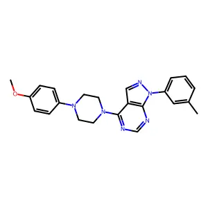 4-(4-(4-methoxyphenyl)piperazin-1-yl)-1-(m-tolyl)-1H-pyrazolo[3,4-d]pyrimidine structure