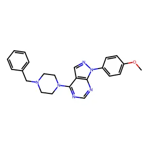 4-(4-Benzylpiperazin-1-yl)-1-(4-methoxyphenyl)pyrazolo[3,4-d]pyrimidine structure