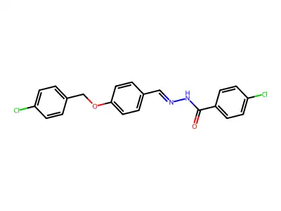 4-chloro-N-[[4-[(4-chlorophenyl)methoxy]phenyl]methylideneamino]benzamide structure