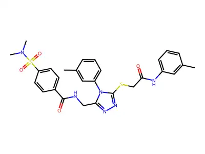 4-(N,N-dimethylsulfamoyl)-N-((5-((2-oxo-2-(m-tolylamino)ethyl)thio)-4-(m-tolyl)-4H-1,2,4-triazol-3-yl)methyl)benzamide structure