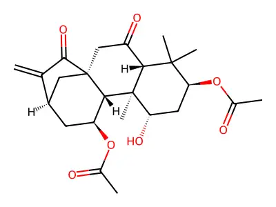 3beta,11beta-Diacetoxy-1alpha-hydroxykaura-16-ene-6,15-dione structure