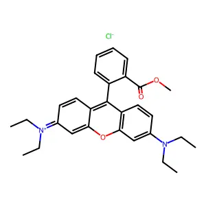 Xanthylium, 3,6-bis(diethylamino)-9-[2-(methoxycarbonyl)phenyl]-, chloride (1:1) structure