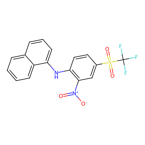 N-(2-nitro-4-((trifluoromethyl)sulfonyl)phenyl)naphthalen-1-amine structure