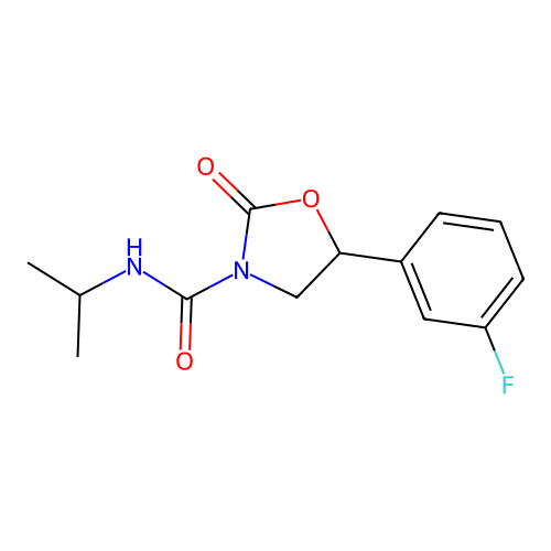 5-(3-Fluorophenyl)-2-oxo-N-(propan-2-yl)-1,3-oxazolidine-3-carboximidic acid structure