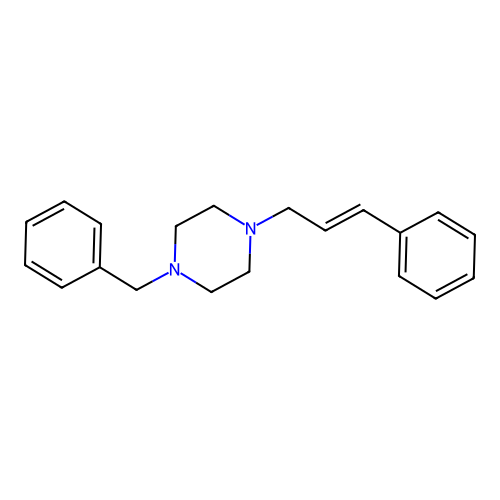 1-benzyl-4-[(E)-3-phenylprop-2-enyl]piperazine structure