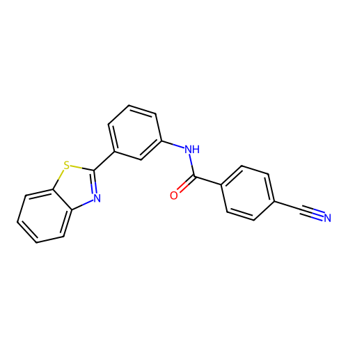 N-[3-(1,3-benzothiazol-2-yl)phenyl]-4-cyanobenzamide structure