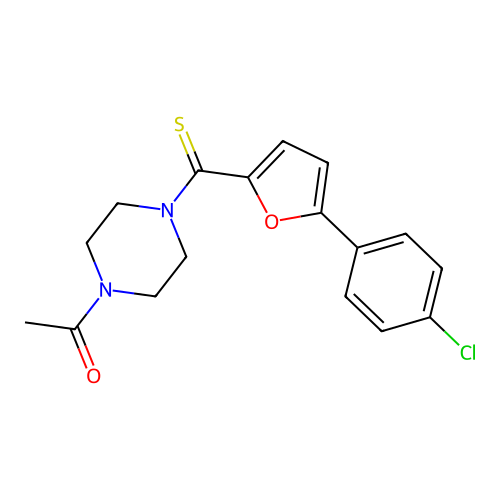 1-(4-{[5-(4-Chlorophenyl)furan-2-yl]carbonothioyl}piperazin-1-yl)ethanone structure
