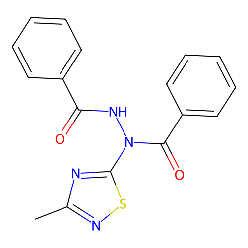 N'-benzoyl-N'-(3-methyl-1,2,4-thiadiazol-5-yl)benzohydrazide structure