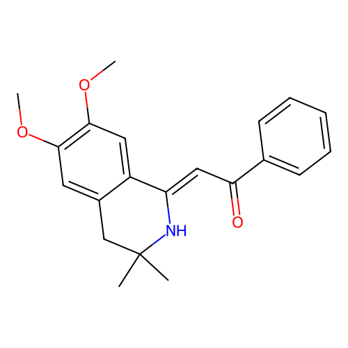 (2Z)-2-(6,7-dimethoxy-3,3-dimethyl-2,4-dihydroisoquinolin-1-ylidene)-1-phenylethanone structure