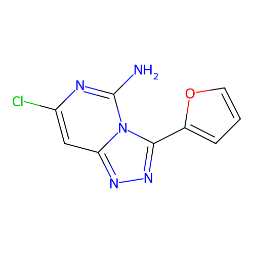 1,2,4-Triazolo[4,3-c]pyrimidin-5-amine, 7-chloro-3-(2-furanyl)- structure