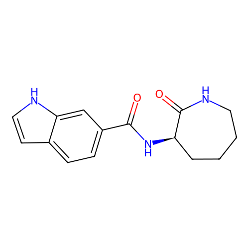 N-[(3R)-2-oxoazepan-3-yl]-1H-indole-6-carboxamide structure