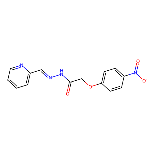 2-{4-nitrophenoxy}-N'-(2-pyridinylmethylene)acetohydrazide structure
